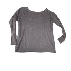 Lululemon women's 10 12 full extension sweater cashlu heathered gray long sleeve